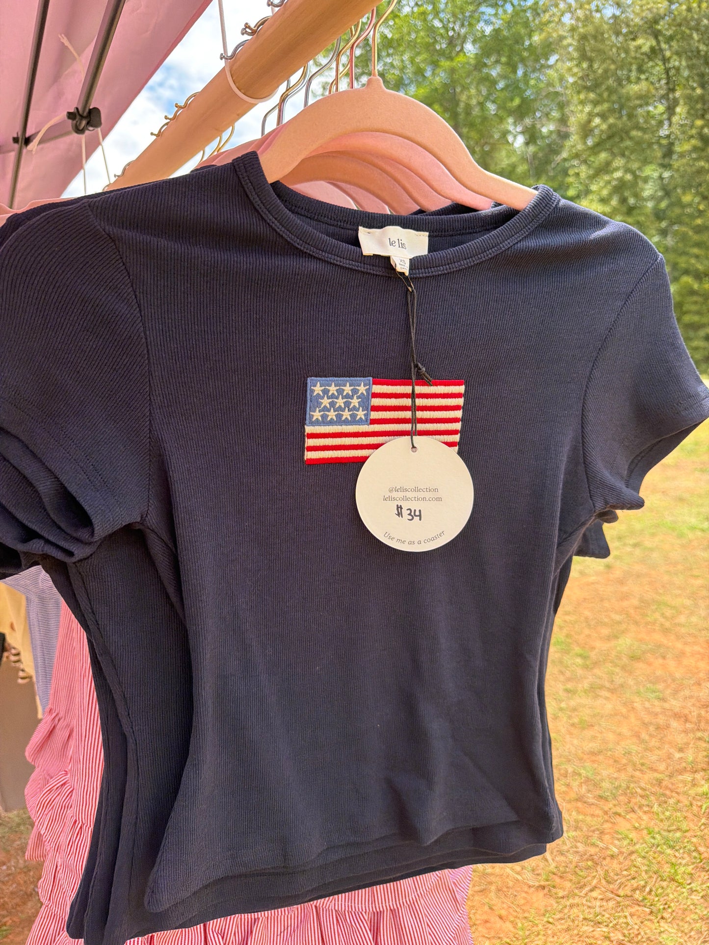 American flag baby tee